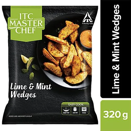 ITC Master Chef Lime & Mint Wedges - Veg Frozen Snack, Ready To Cook 320 g